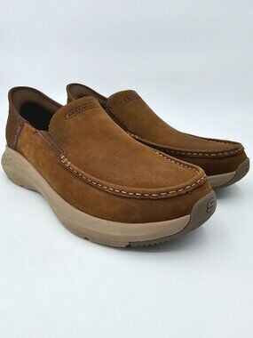 Skechers Slip ins Air Cooled Memory Foam Shoes Desert Brown 204866 Mens Size 9.5